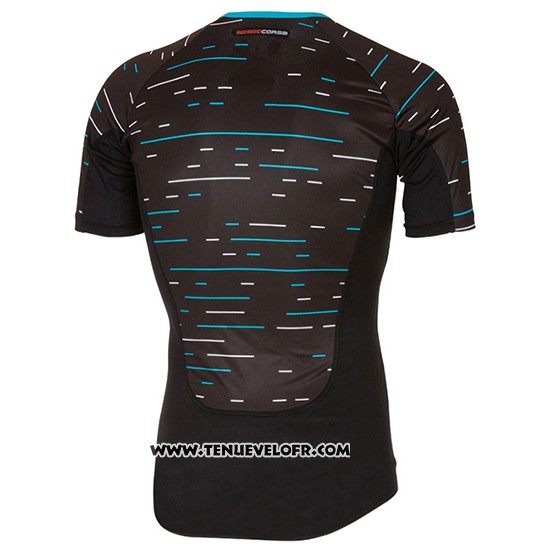 2017 Maillot Ciclismo Sky Noir et Bleu Clair Manches Courtes et Cuissard